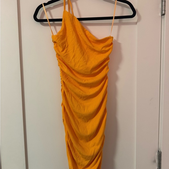 Princess Polly One Shoulder Ruched Orange Mini Dress - Picture 3 of 4